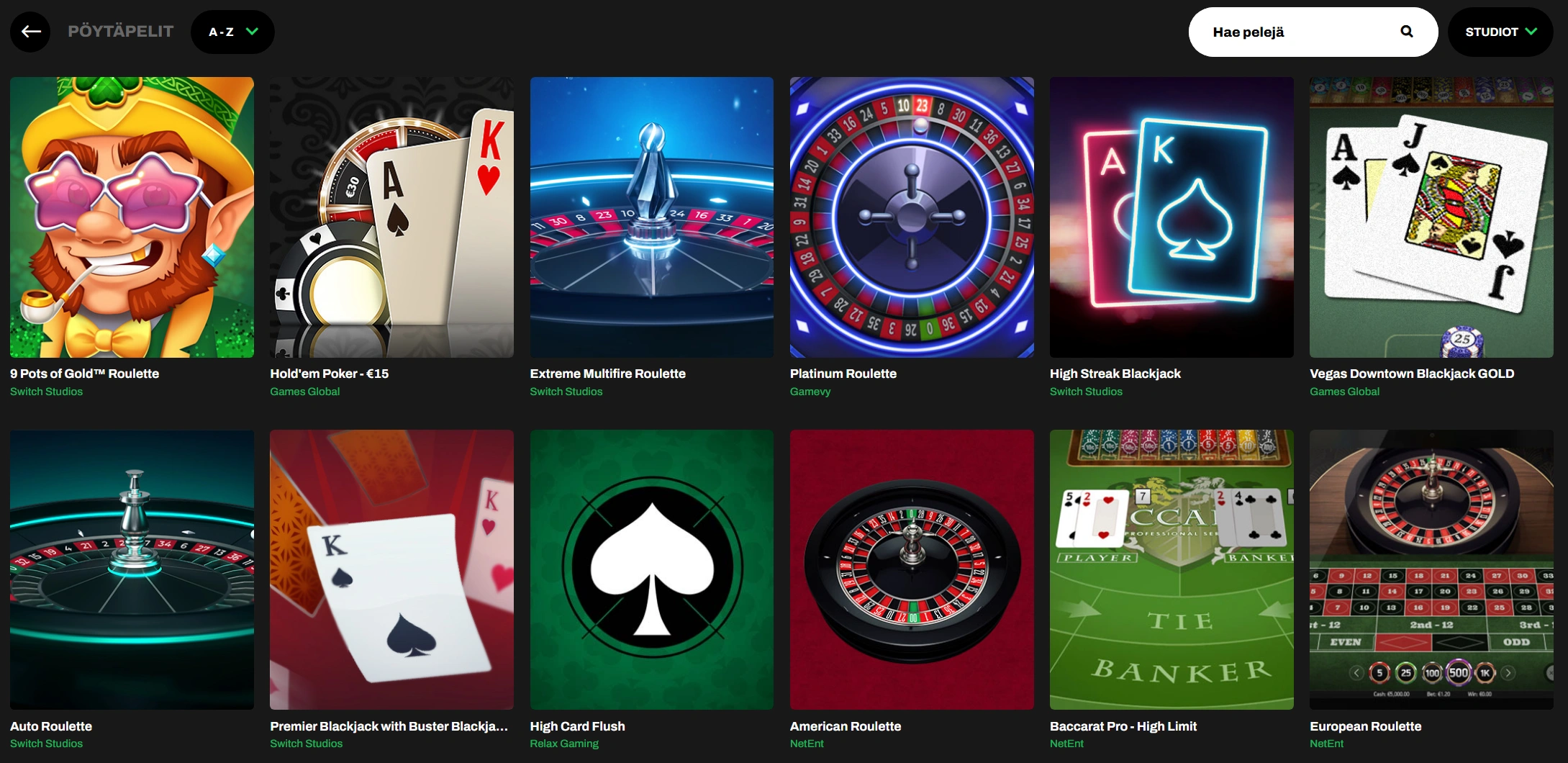 hillo casino table games